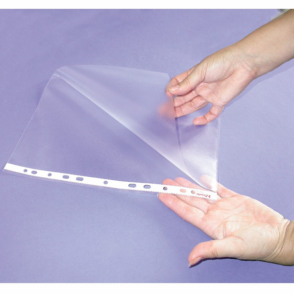 Pochette plastique non-perforée pour 1/3 A4, transparent, ouverture petit  côté
