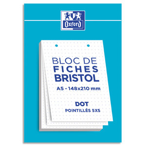 Bloc de 30 feuilles BRISTOL perforées 14,8 x 21 cm pointillé (dot